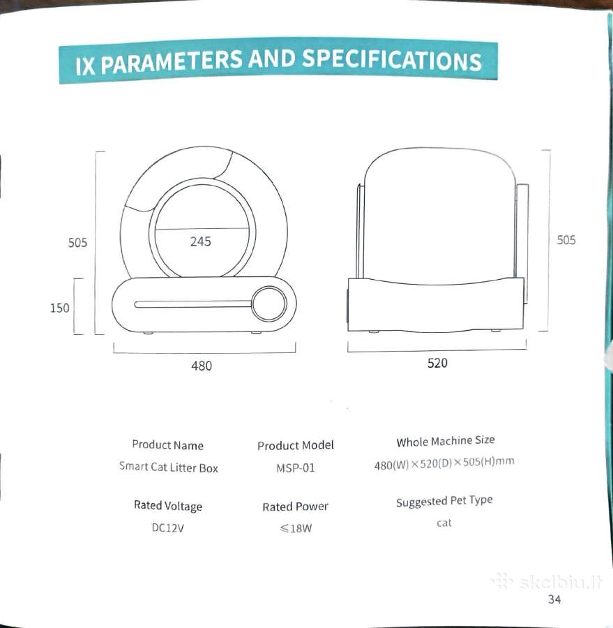 Išmanus automatinis kačių tualetas 65l - nuotraukos Nr. 2