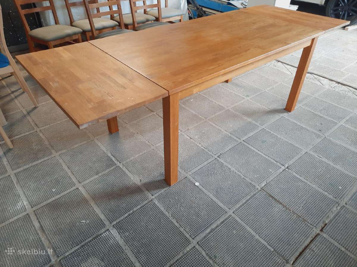 Ąžuolinis Stalas 160-252cm, iš Danijos - nuotraukos Nr. 2
