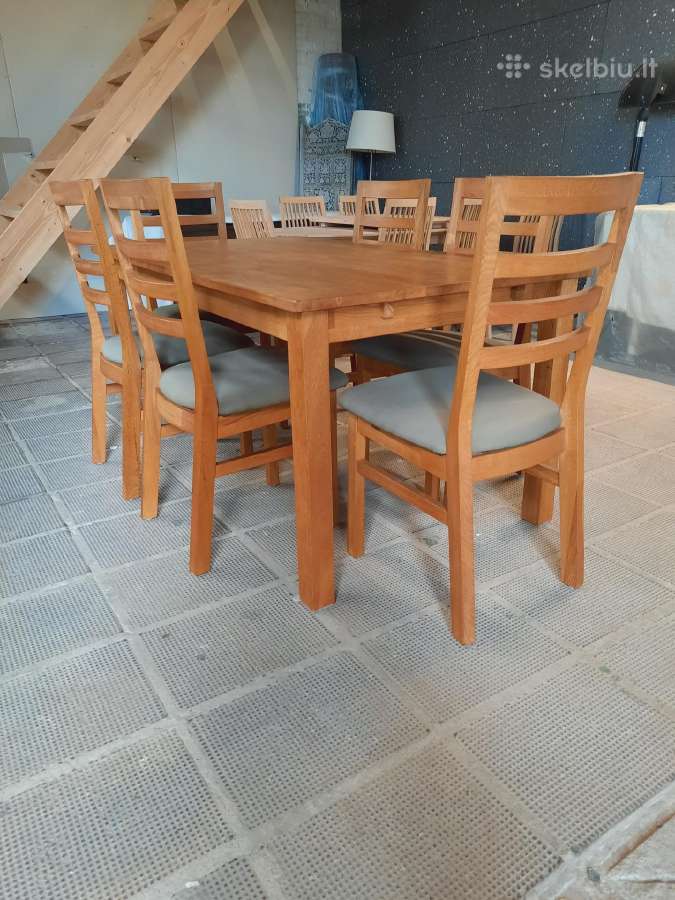 Ąžuolinis Stalas 160-252cm, iš Danijos - nuotraukos Nr. 11