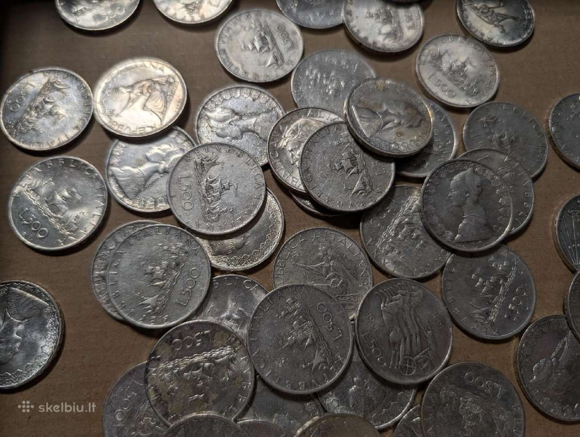 Italijos sidabrinės 500 lyrų monetos - nuotraukos Nr. 2