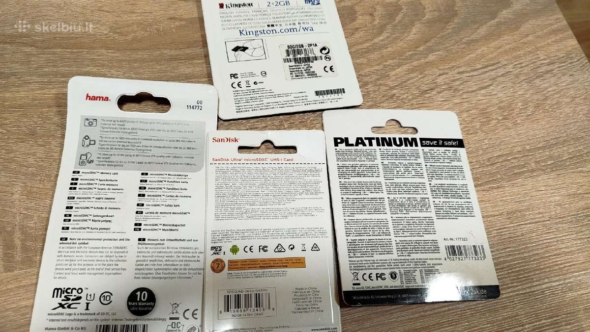Micro Sd XC atminties kortelės 3 vnt po 64 GB - nuotraukos Nr. 2