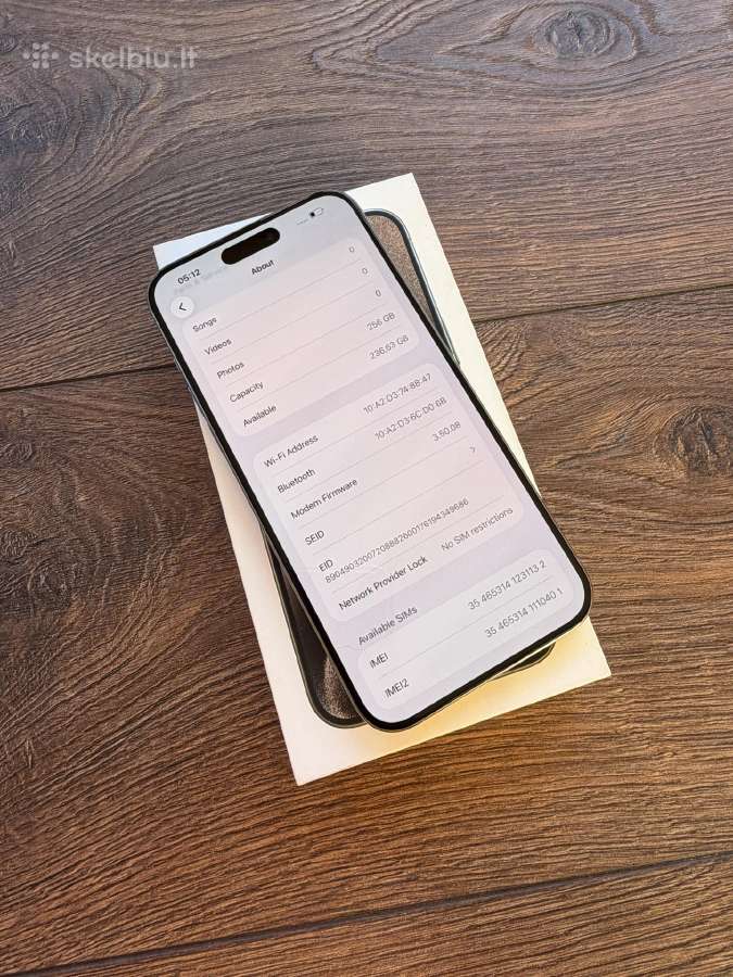 Apple iPhone 15 Pro Max 256gb BH:100% 9.8/10 - nuotraukos Nr. 10