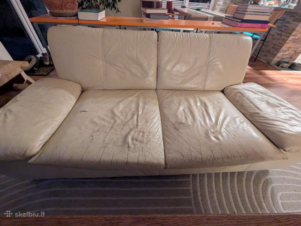 Dovanojama odinė sofa - nuotraukos Nr. 2