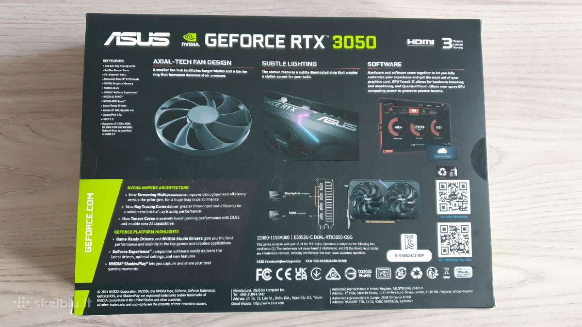 Asus Dual Rtx 3050 Oc 8gb - nuotraukos Nr. 7