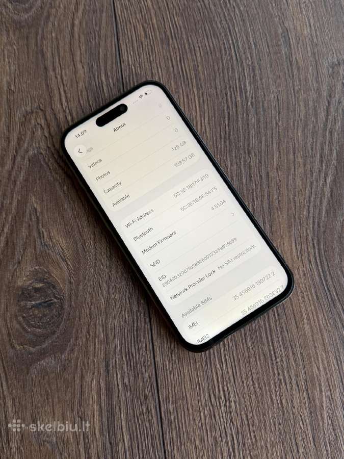 Apple iPhone 14 Pro Deep Purple 10/10 BH:100% - nuotraukos Nr. 7