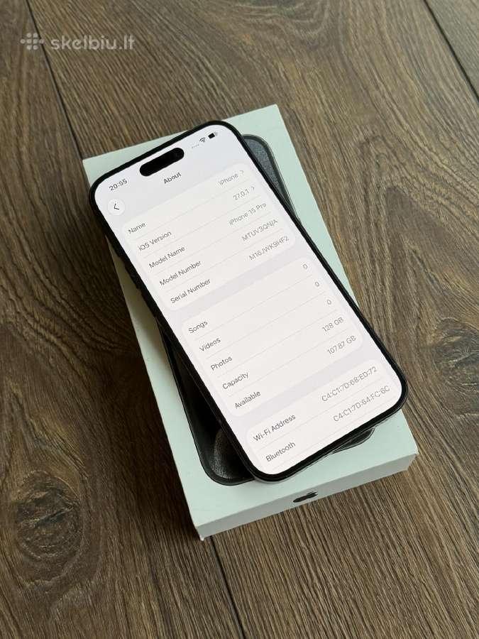 Apple iPhone 15 Pro 128gb Black Titanium - nuotraukos Nr. 7