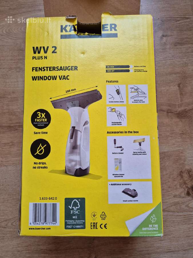 Mažai naudotas langų valytuvas Karcher Wv2 Plusn - nuotraukos Nr. 3