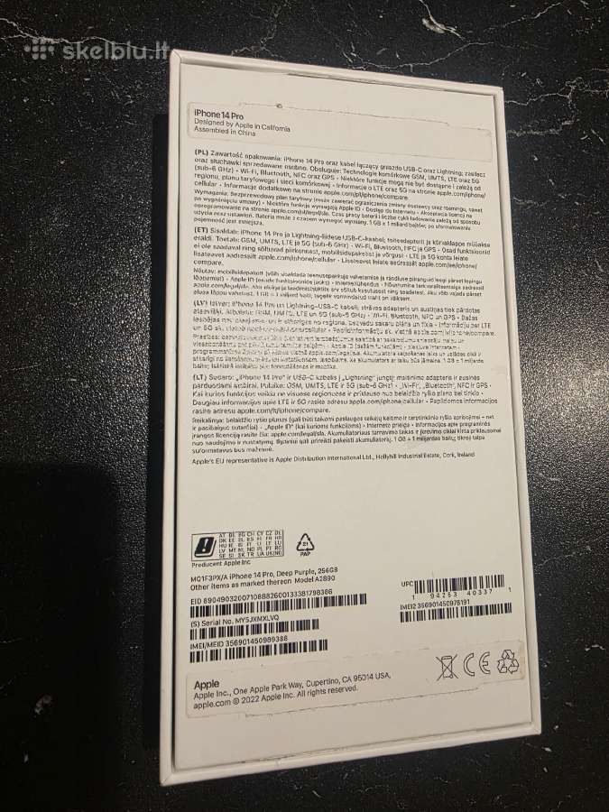 iPhone 14 Pro 256 GB Deep Purple - nuotraukos Nr. 4