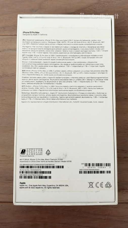 iPhone 15 Pro Max, Black Titanium, 512gb - nuotraukos Nr. 12