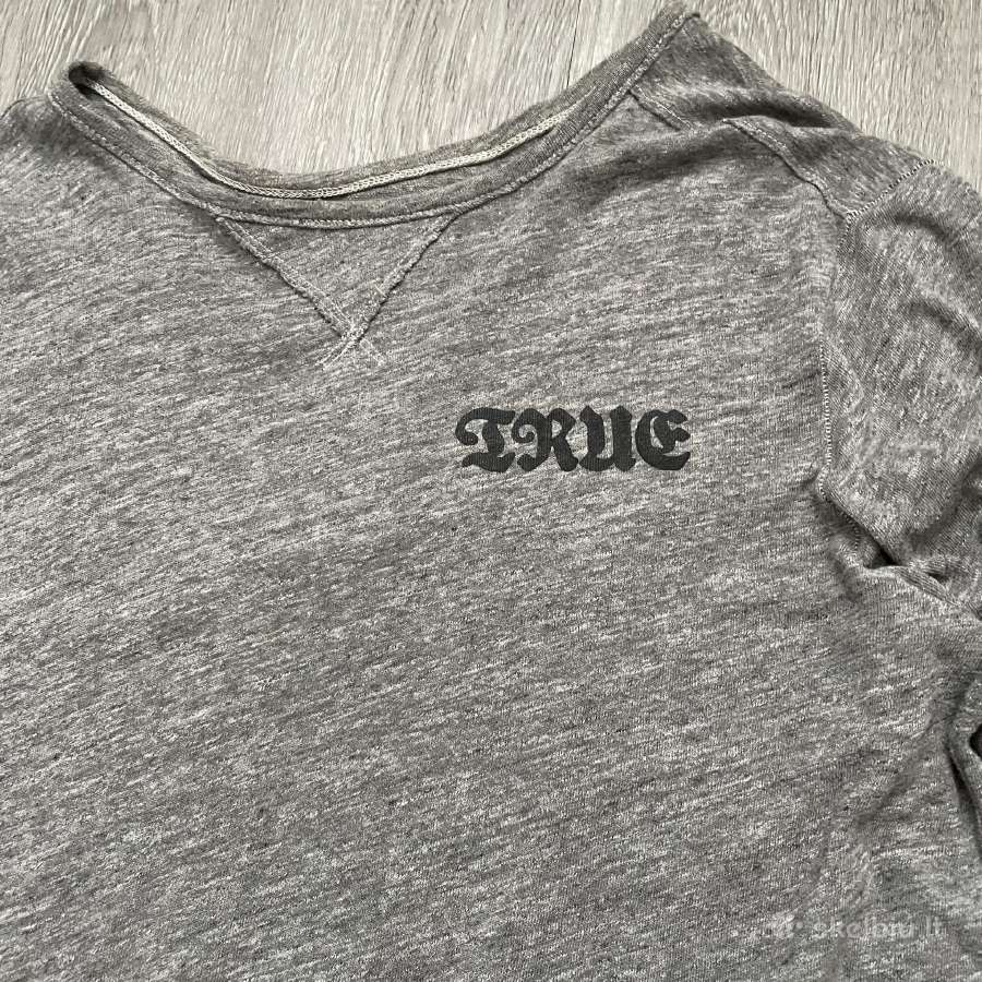 True Religion pilkas ilgarankovis megztinis - nuotraukos Nr. 2