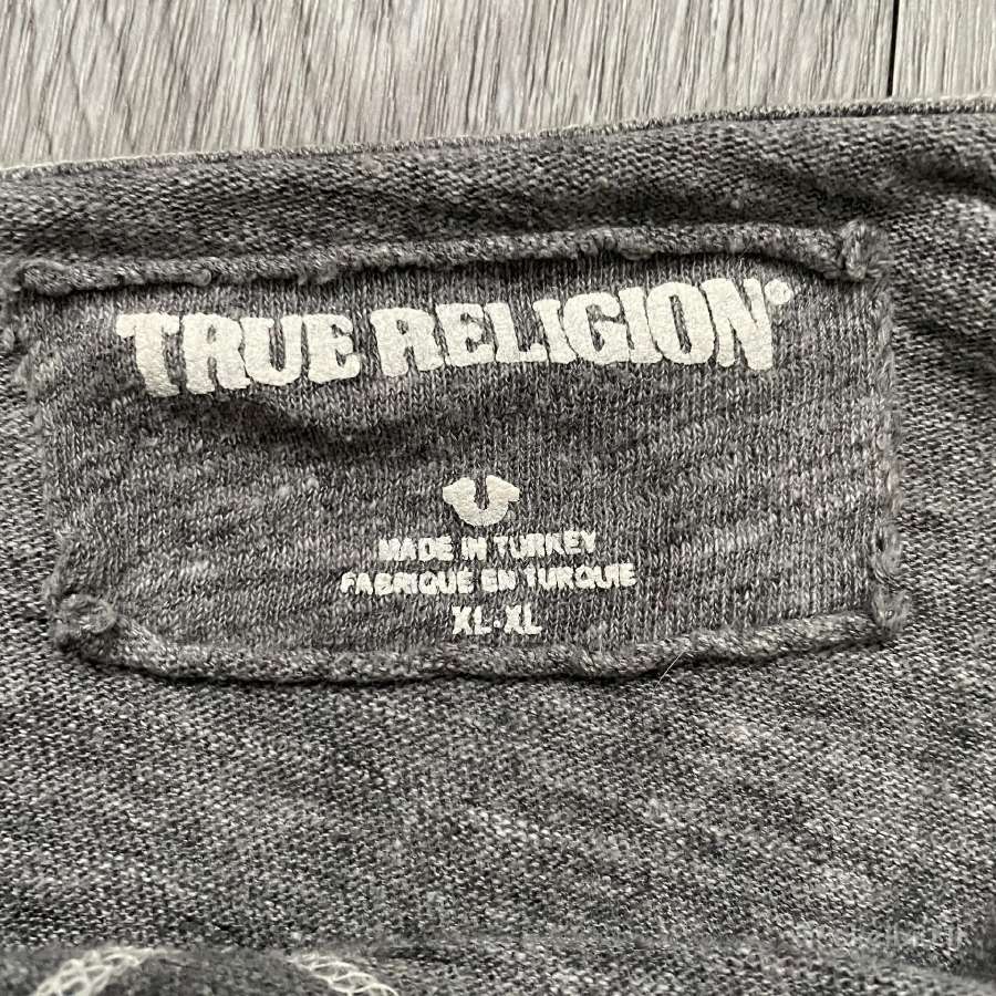 True Religion pilkas ilgarankovis megztinis - nuotraukos Nr. 3