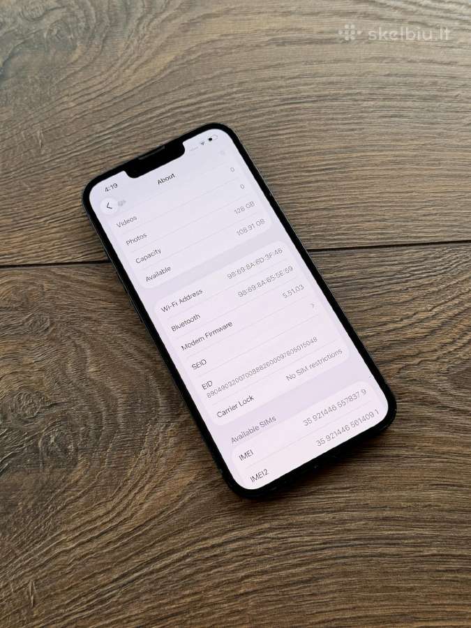 Apple iPhone 13 128gb Black BH:100% - nuotraukos Nr. 8