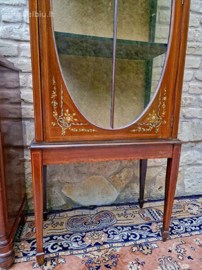 Vintažinė raudonmedžio indauja/vitrina - nuotraukos Nr. 4
