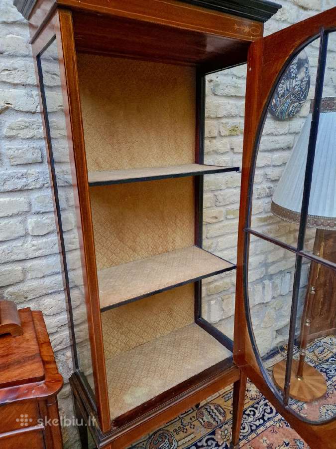 Vintažinė raudonmedžio indauja/vitrina - nuotraukos Nr. 10