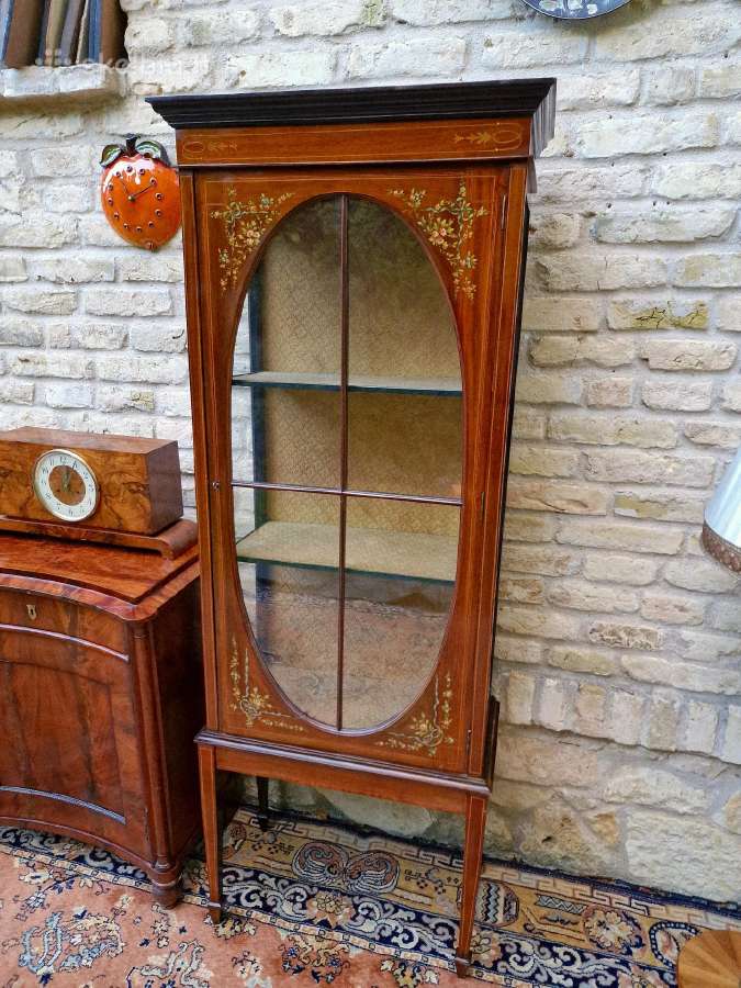 Vintažinė raudonmedžio indauja/vitrina - nuotraukos Nr. 16
