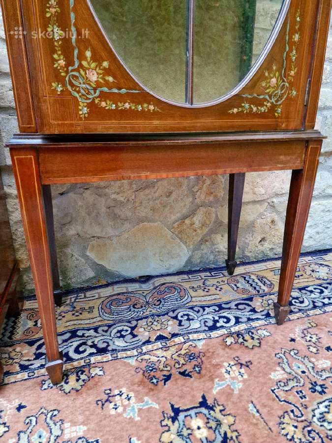 Vintažinė raudonmedžio indauja/vitrina - nuotraukos Nr. 17