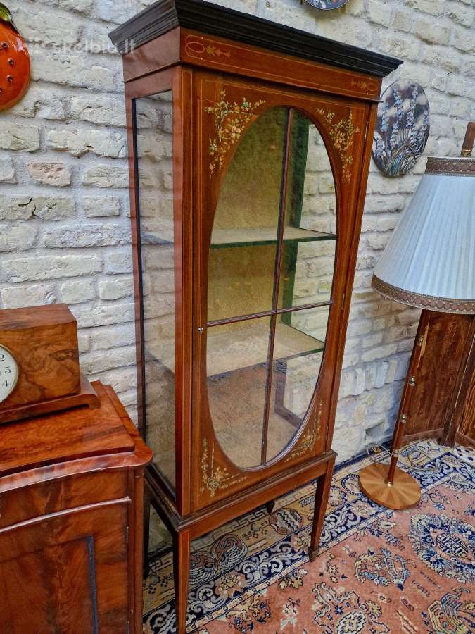 Vintažinė raudonmedžio indauja/vitrina - nuotraukos Nr. 18