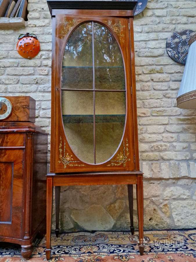 Vintažinė raudonmedžio indauja/vitrina - nuotraukos Nr. 19