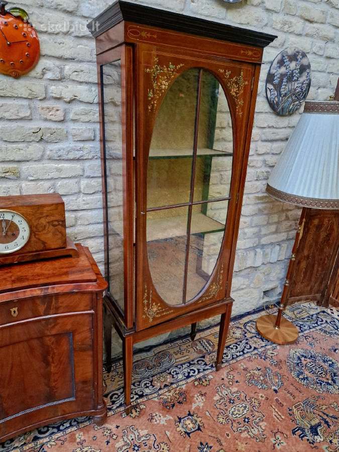 Vintažinė raudonmedžio indauja/vitrina - nuotraukos Nr. 20