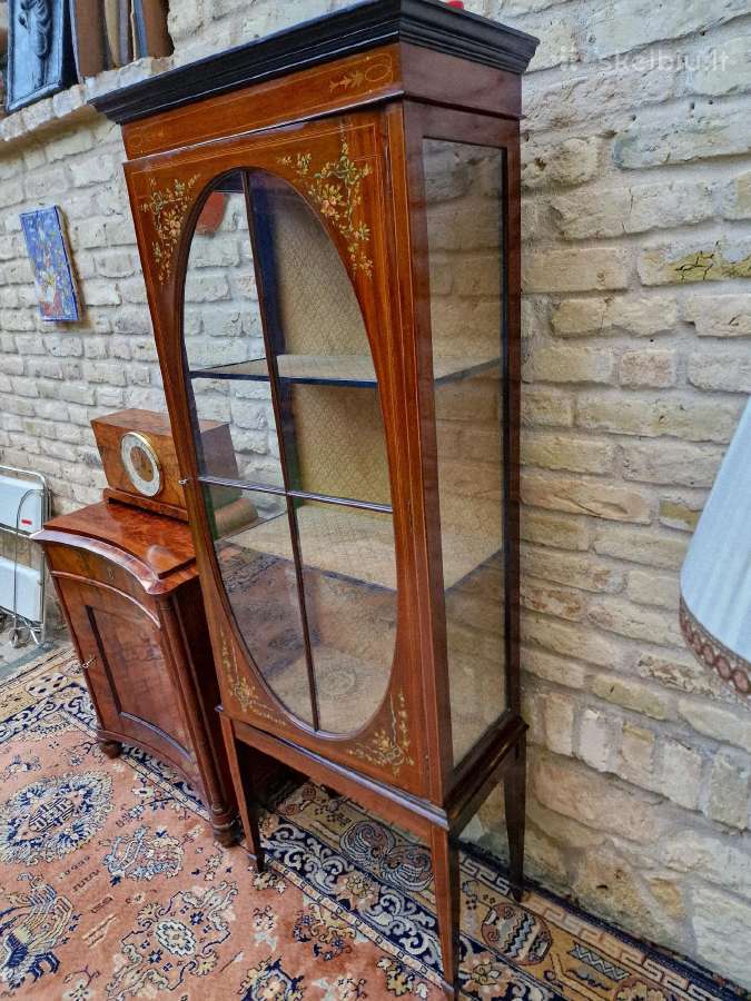 Vintažinė raudonmedžio indauja/vitrina - nuotraukos Nr. 21