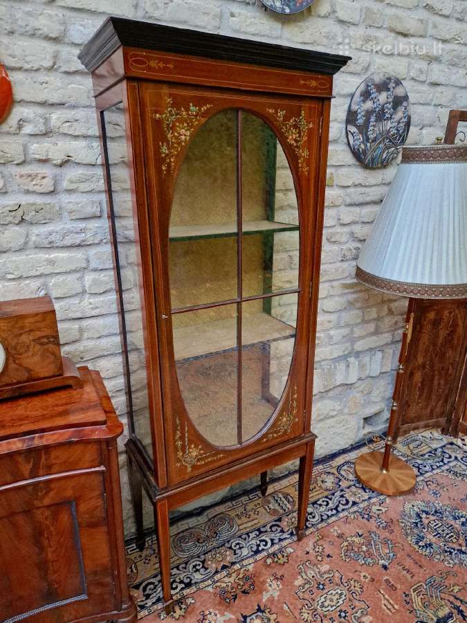 Vintažinė raudonmedžio indauja/vitrina - nuotraukos Nr. 26