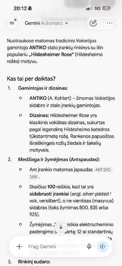 Sidabruoti antikvariniai įrankiai. - nuotraukos Nr. 3