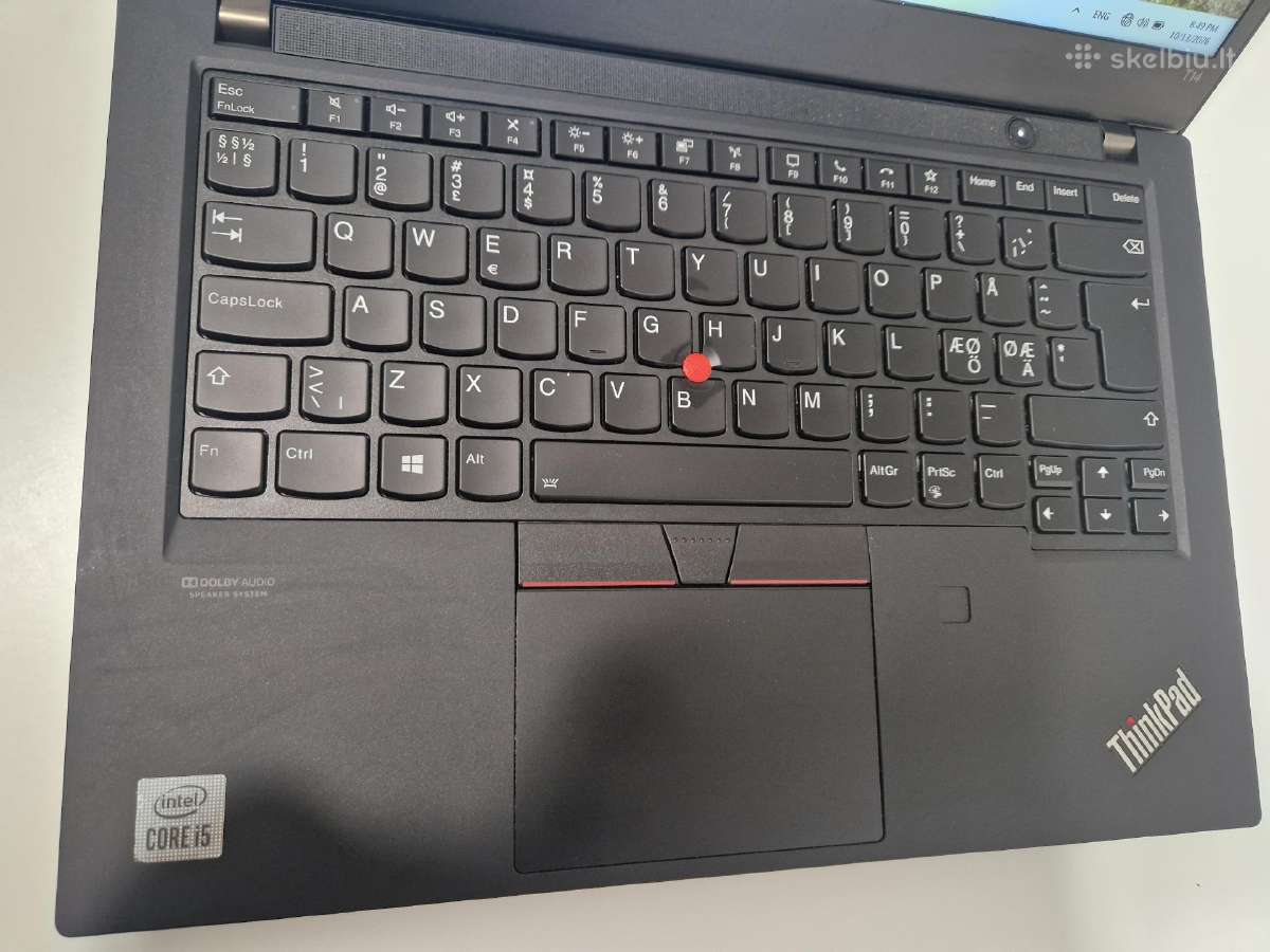 Lenovo Thinpad T14 Gen1 / i5-10210u/16gb/256ssd - nuotraukos Nr. 2