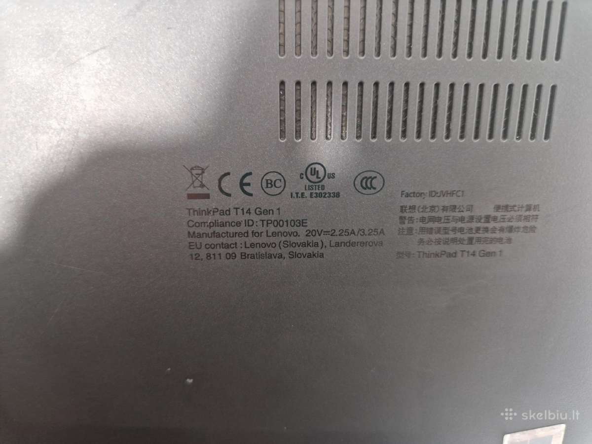 Lenovo Thinpad T14 Gen1 / i5-10210u/16gb/256ssd - nuotraukos Nr. 4