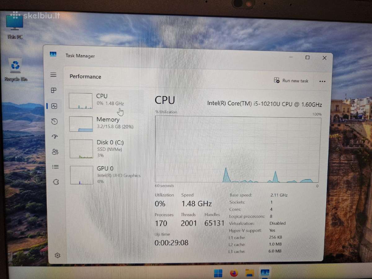 Lenovo Thinpad T14 Gen1 / i5-10210u/16gb/256ssd - nuotraukos Nr. 7
