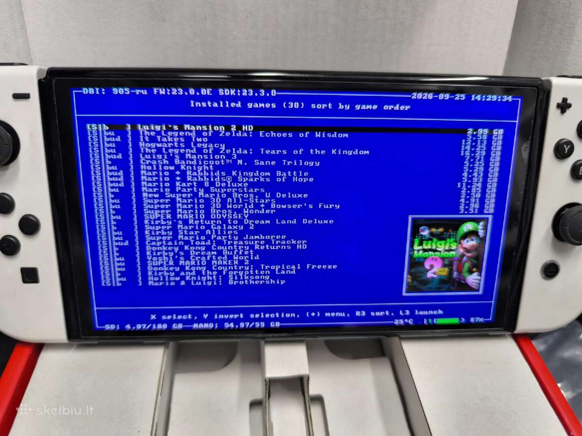 Atrištas Nintendo Switch Oled 256gb 30 žaidimų - nuotraukos Nr. 5