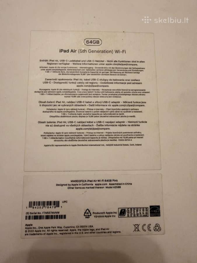 iPad Air 64gb 5 generation Wi-fi - nuotraukos Nr. 3