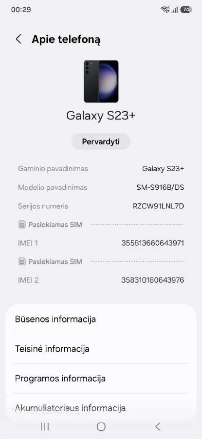 Samsung s23 Plus 256gb - nuotraukos Nr. 6