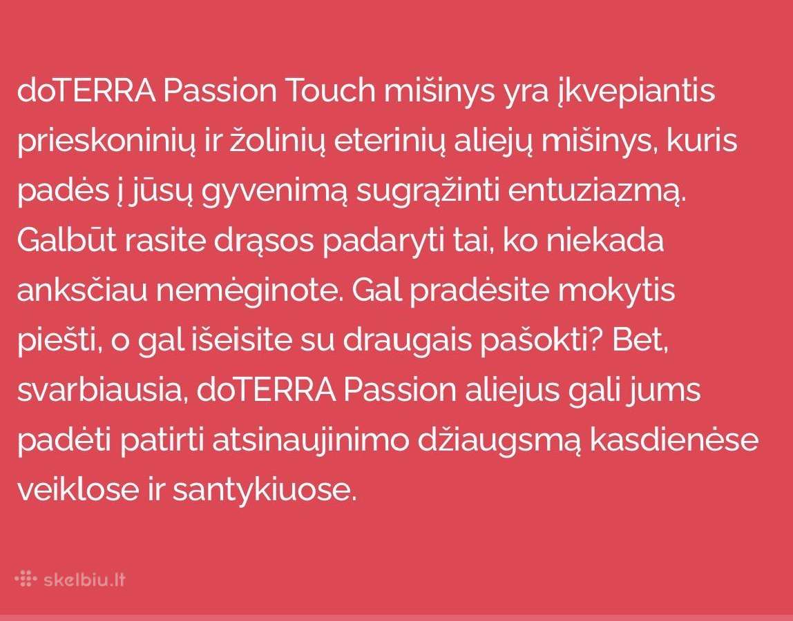 Naujas Doterra eterinis aliejus Passion Touch - nuotraukos Nr. 4