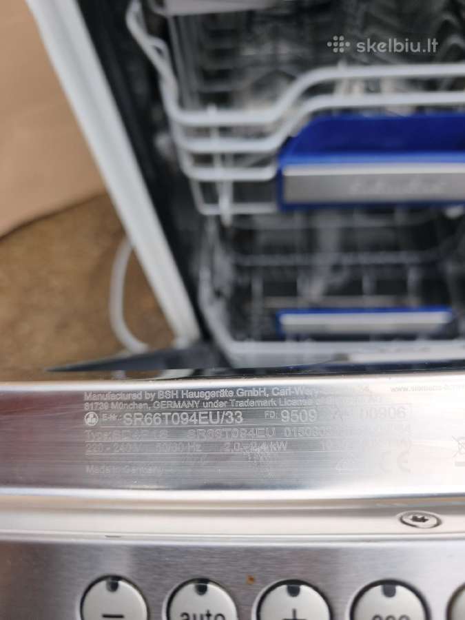 Įmontuojama indaplovė Siemens A+++ plotis 45cm - nuotraukos Nr. 6