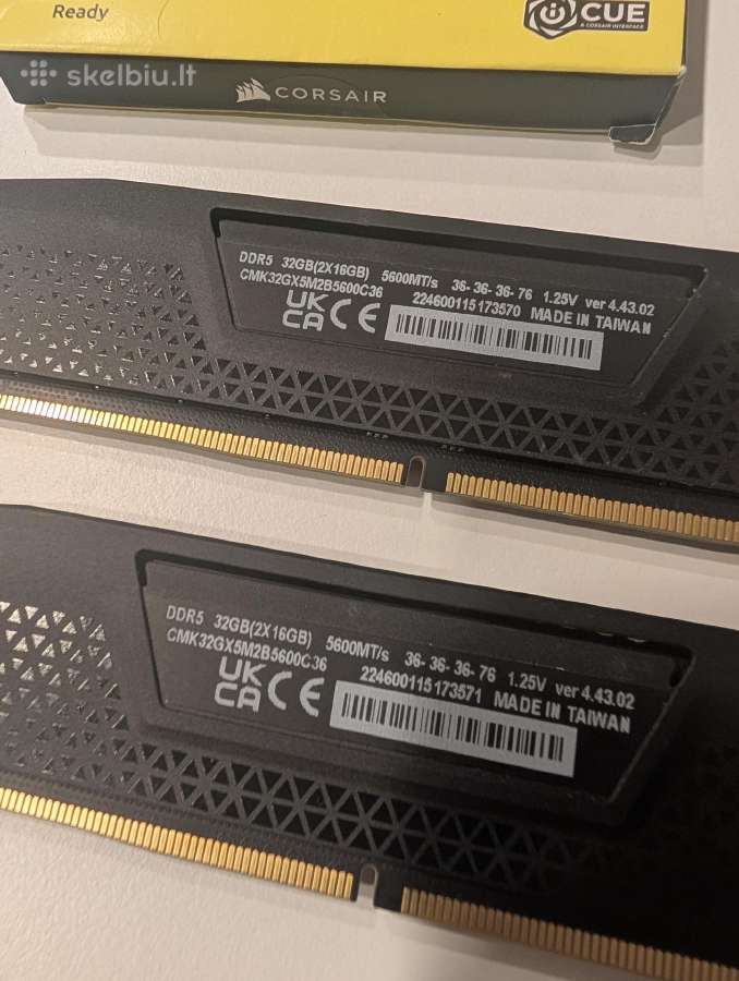 Corsair Vengeance 32gb Ddr5 RAM 5600mhz - nuotraukos Nr. 2