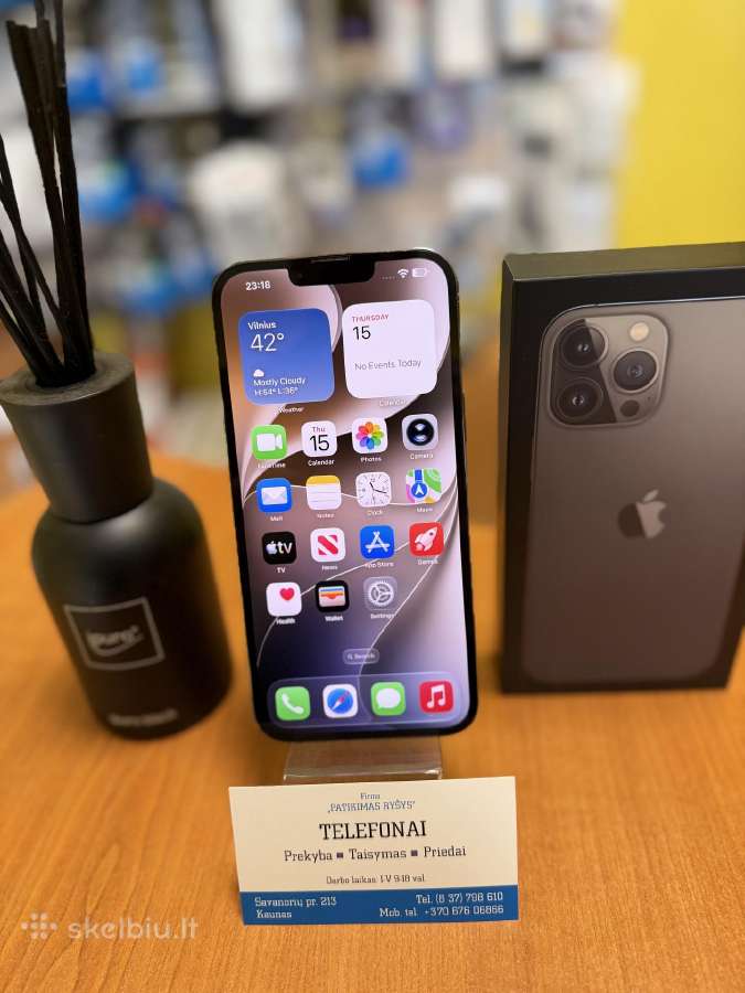 iPhone 13promax 256gb Graphite Su Garantija - nuotraukos Nr. 2