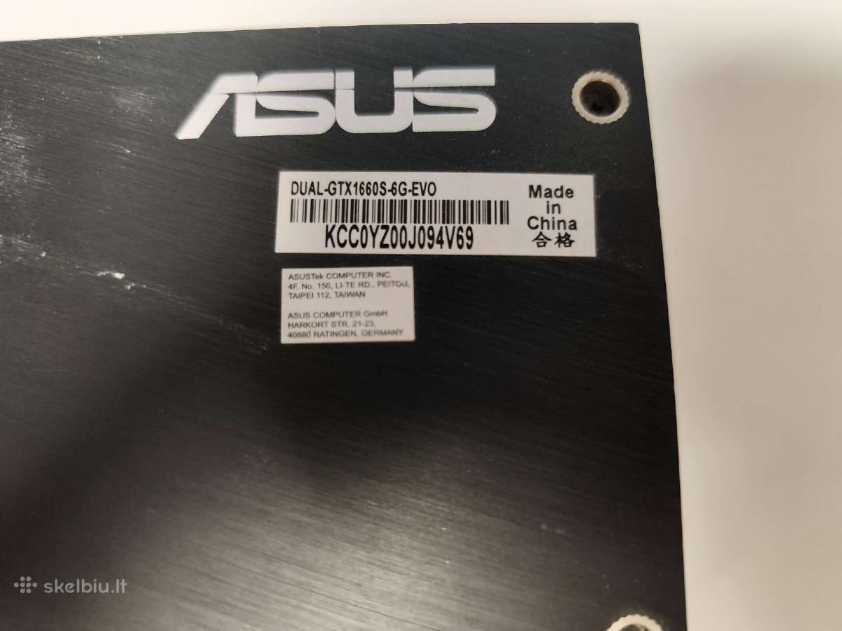 Asus Dual Geforce Gtx 1660 Super EVO, 6 GB - nuotraukos Nr. 3