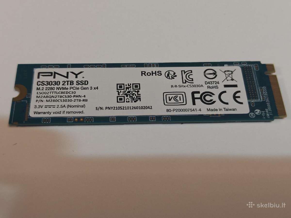 Pny Cs3030 2tb Nvme M.2 SSD Pcie 3.0 x4 - nuotraukos Nr. 2