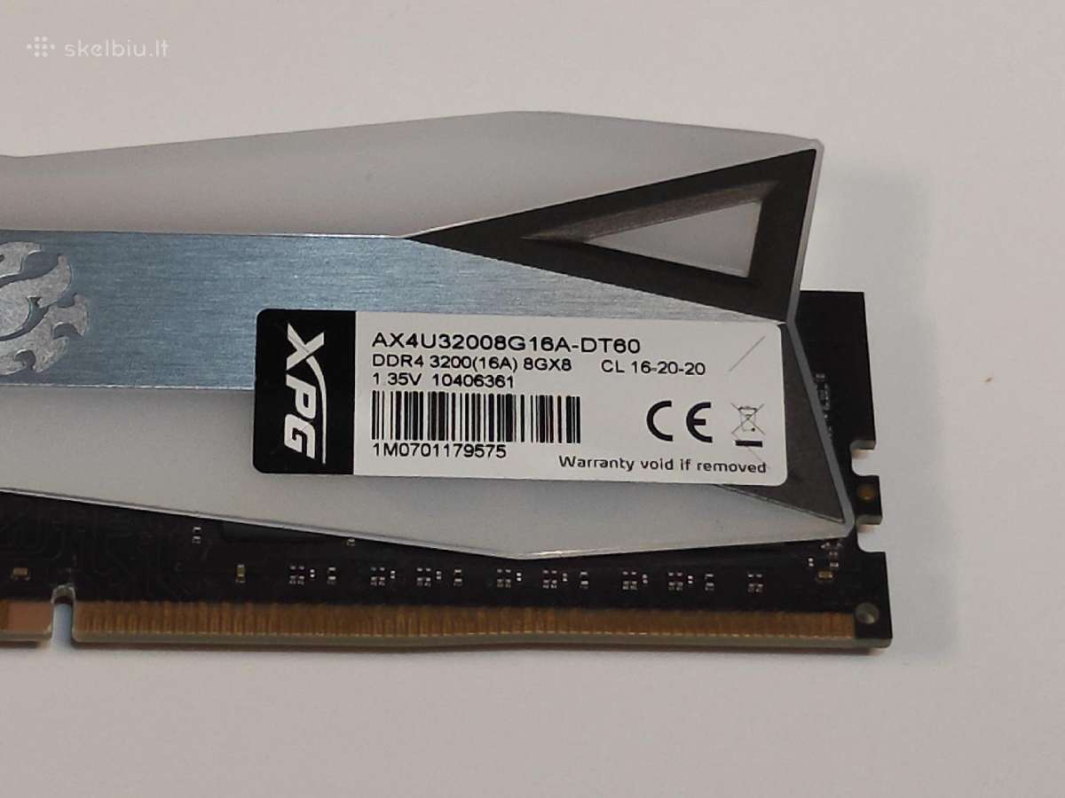 Xpg Spectrix D60g Rgb Ddr4 16gb(2x8gb) 3200mhz - nuotraukos Nr. 3
