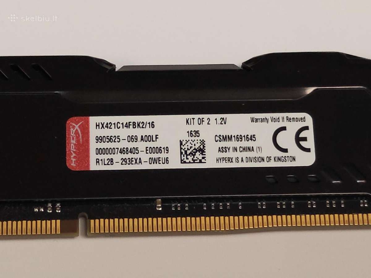 Kingston Hyperx Fury Ddr4 16gb(2x8gb) 2133mhz Cl14 - nuotraukos Nr. 4