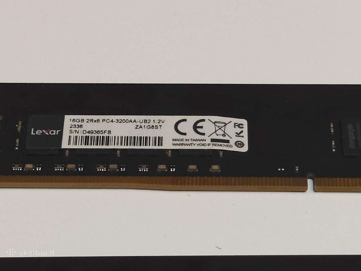 Lexar Ddr4 32gb ( 2x16gb ) 3200mhz Cl22 - nuotraukos Nr. 3