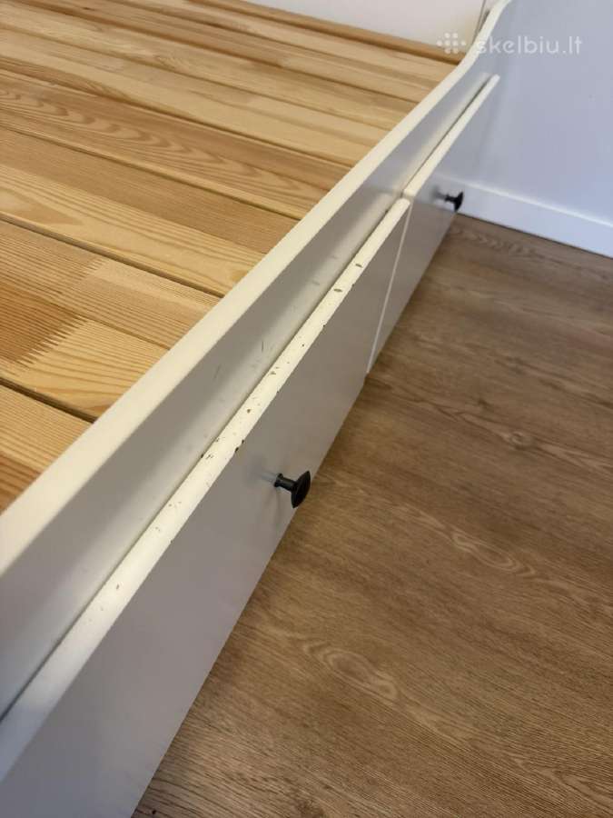 Lova Ikea Hemnes Kušetės rėmas su 3 stalčiais, bal - nuotraukos Nr. 3