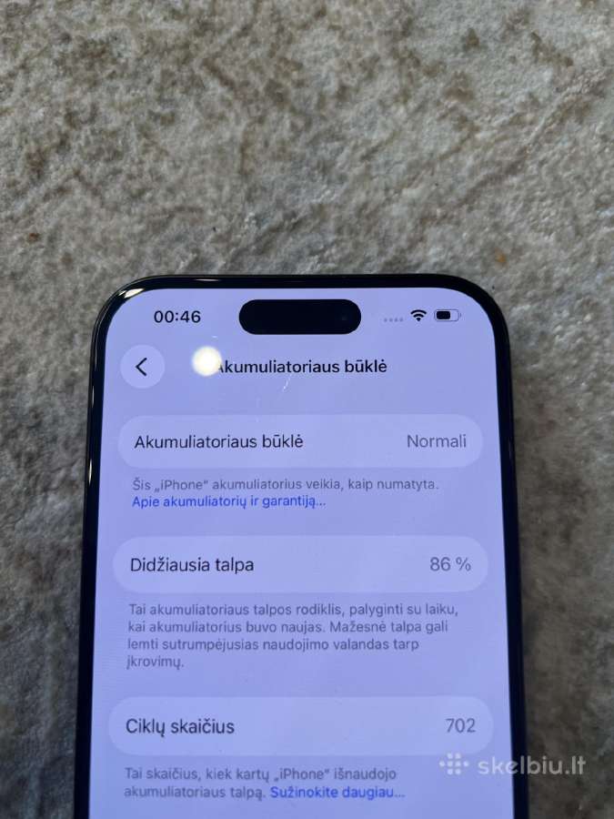 iPhone 15 Pro 256 GB juodas - nuotraukos Nr. 4