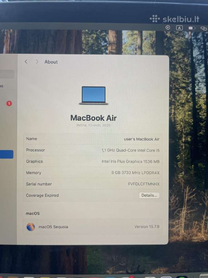 MacBook Air 2020 - nuotraukos Nr. 3