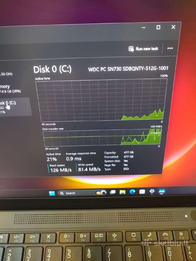X13 Ryzen 5450u/16/512 - nuotraukos Nr. 5