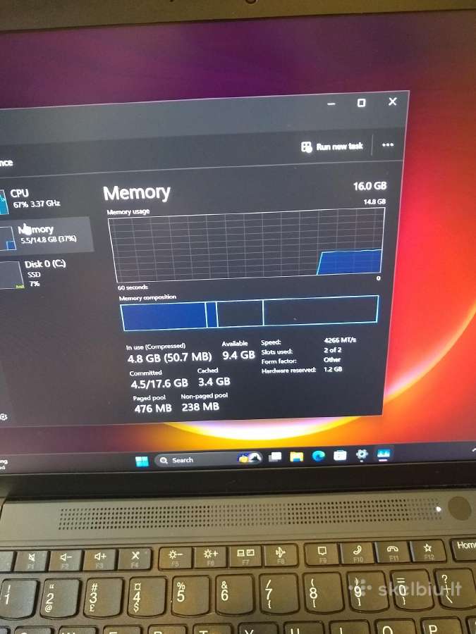 X13 Ryzen 5450u/16/512 - nuotraukos Nr. 4