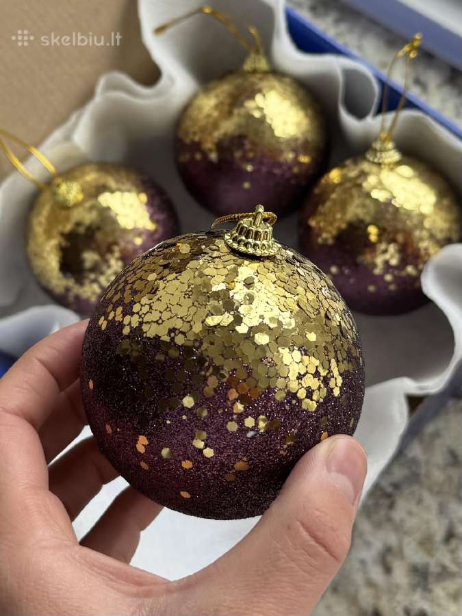 Kalėdiniai žaisliukai su ausko detalem 4 vnt. - nuotraukos Nr. 4