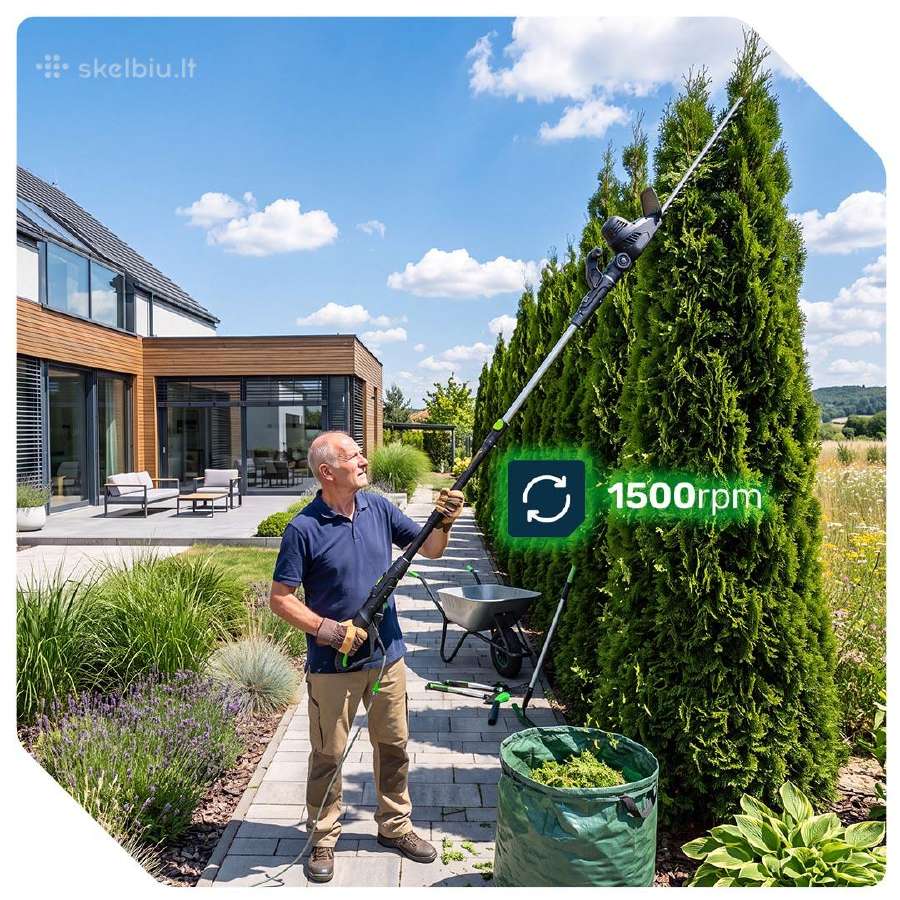 Wuber Elektrinės teleskopinis gyvatvorių žirklės - nuotraukos Nr. 6