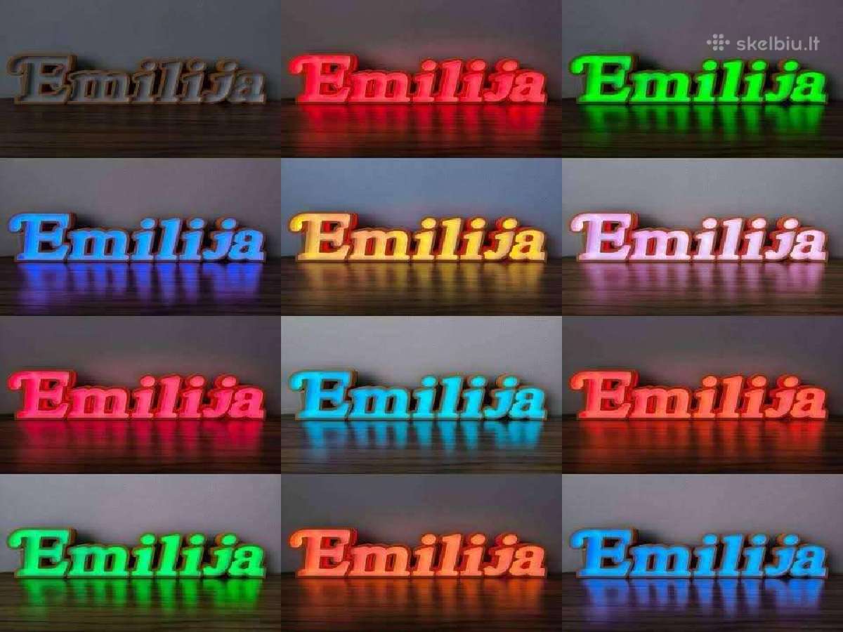 Didelis šviečiančių raidžių šviestuvas "Emilija" - nuotraukos Nr. 3