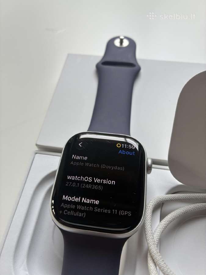 Apple Watch Series 11 GPS + Cellular 46mm Silver - nuotraukos Nr. 3